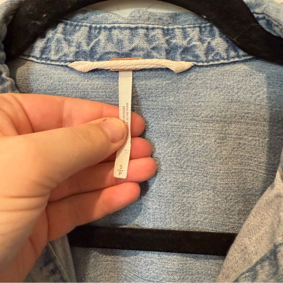 Free People The Denim Voyage Dress Clear Skiy Womens Size Small Boho Festival - Picture 3 of 10